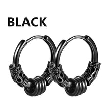 Load image into Gallery viewer, 1 Pairs Punk Stainless Steel Stud Earrings Black Earrings Set For Men Women Vintage Hip Hop Piercing Ear Jewelry