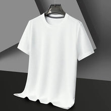 Load image into Gallery viewer, Short sleeved Polo shirShort sleeved Waffle Solid Polot fashion splicing men's round neck top cotton daily short sleeved T-shirt