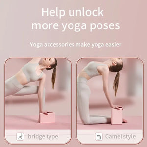 Yoga Blocks Set of 2 Lightweight Odor Resistant EVA Foam Brick Pilates Essentials