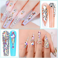 Load image into Gallery viewer, DIY Nail Art Rhinestones Set Crystal AB Decoration with Tools Nails Accessories