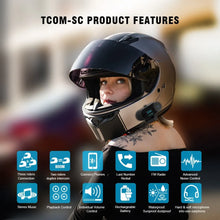 Load image into Gallery viewer, Freedconn T Com SC Bluetooth Motorcycle Intercom Helmet Headset Wireless Communication Interphone BT 5.0 Music Share 6Riders FM