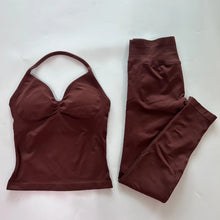 Load image into Gallery viewer, No Logo Seamless Gym Set Women Tank Tops High Waist Scrunch Yoga Leggings Fitness Clothes Workout Sets Gym Suit Activewear