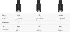 Lexar V400 USB 3.0 Flash Drive 32GB/64GB/128GB Encrypted Pendrive for PC & Phone