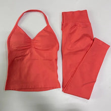 Load image into Gallery viewer, No Logo Seamless Gym Set Women Tank Tops High Waist Scrunch Yoga Leggings Fitness Clothes Workout Sets Gym Suit Activewear