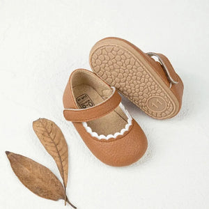 Meckior Baby Shoes - Leather Rubber Sole Anti-Slip Infant First Walkers for Boys & Girls
