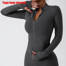 Load image into Gallery viewer, Yoga Long Sleeve Sports Jacket Women's Zip Fitness Yoga Shirt Slim Fit Gym Top Activewear Running Coats Workout Cycling Clothes