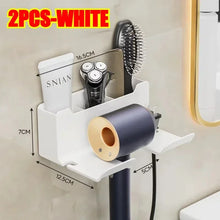 Load image into Gallery viewer, Hair Dryer Holder Wall Dryer Cradle Straightener Stand Hairdryer Organizer Box Toilet Blower Holder Shelf Bathroom Accessories