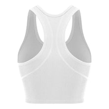 Load image into Gallery viewer, Seamless Rib Knit Yoga Vest Gym Crop Tops Racerback Tank Tops Women