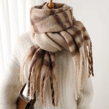 Load image into Gallery viewer, 2025 Winter Thick Warm Scarf Women Cashmere Shawl and Wraps Pashmina Neckerchief Bufanda Female Rainbow Hairy Tessel Echarpe New