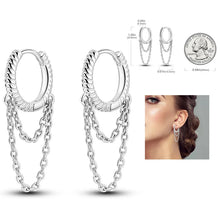 Load image into Gallery viewer, 925 Silver Hoop Earrings  For Woman Pendientes Zircon Heart Shape Star Eardrop Original Earring Fashion Jewelry