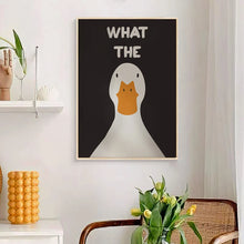 Load image into Gallery viewer, What the Duck Print Art Picture Funny Cute Animal Canvas Posters Modern Wall Painting for Bathroom Bedroom Dorm Decor