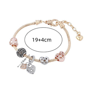 Heart Shaped Tree of Life Bracelet - Fashion Copper Chain DIY Beads Jewelry