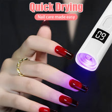 Load image into Gallery viewer, Rechargeable Mini UV LED Nail Lamp with Smart Display Portable Fast-Drying Nail Dryer Stand for Manicure Removable Desk UV Light