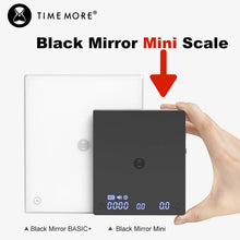 Load image into Gallery viewer, TIMEMORE Scale Black Mirror Mini Pour over Espresso Scale With Brewing Flow Rate and Heat Insulation Pad Electronic Coffee Scale