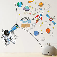 Load image into Gallery viewer, Astronaut Planet Wall Sticker Space Theme Kids Room Self-Adhesive Decor