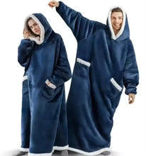 Load image into Gallery viewer, 180cm Super Long Flannel Blanket Pyjamas with Sleeves Winter Hoodies Sweatshirt Women Men Pullover Fleece Giant Oversized Outdoo
