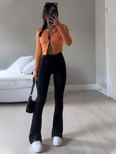 Load image into Gallery viewer, Women's High Waist Legging Tummy Control Bootcut Workout High Waist Bell Bottom Pants 4-Way-Stretch Athleisure  Pants