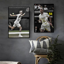 Load image into Gallery viewer, Modern Tennis Wall Art - Rafael Nadal &amp; Roger Federer - Oil on Canvas Posters &amp; Prints