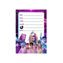 Load image into Gallery viewer, 12pcs KPop Demon Hunters Party Invitation Card Anime Kids Birthday Greeting Card Single-Page Invitation Card Party Decoration
