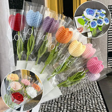 Load image into Gallery viewer, DIY Hand-Knitted Flower Bouquet - Rose, Tulip &amp; Sunflower Crochet Floral Table Decor