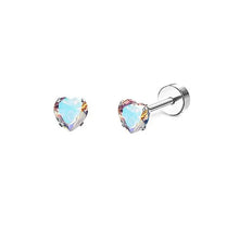 Load image into Gallery viewer, 2PCS/Set Stainless Steel Heart Moon Earbone Stud Screw Ball Stud Earrings for Women Fashion Ear Tragus Cartilage Body Piercing