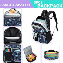 Load image into Gallery viewer, Meetbelify Boys School Backpack with Lunch Box - Cute &amp; Aesthetic for Teens