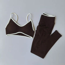 Load image into Gallery viewer, 2pcs Sport Sets Women Gym Push Up Yoga Pants Hollow Back Gym Fitness Bras Workout High Waisted Leggings Seamless Tights Set Suit