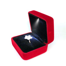 Load image into Gallery viewer, 1 Pcs LED Jewelry Ring Box Luxury Velvet Rubber Necklace Pendant Gifts Display With Light For Proposal Engagement Wedding Case