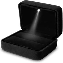 Load image into Gallery viewer, 1 Pcs LED Jewelry Ring Box Luxury Velvet Rubber Necklace Pendant Gifts Display With Light For Proposal Engagement Wedding Case