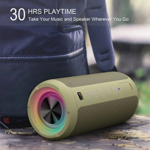 Ortizan Bluetooth Speaker, Deep Bass, RGB Lights, Waterproof, TWS, AUX, TF Support