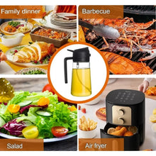 Load image into Gallery viewer, 1-2PCS 2in1 Olive Oil Dispenser Bottle 500ml Plastic Oil Sprayer Cooking Oil Spray Tank BBQ Baking Picnic Kitchen Tools for Home