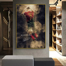 Load image into Gallery viewer, CR7 Cristiano Ronaldo Canvas Art – Portugal Football Star Motivational Quote Decor