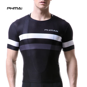 PHMAX Men's Cycling Jersey Summer Breathable Mesh Road Bike Shirt Sports Underwear