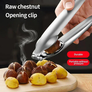 2-in-1 Stainless Steel Chestnut Cracker and Opener - Kitchen Nut Tool