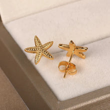 Load image into Gallery viewer, Vintage Summer Starfish Stainless Steel Stud Earrings For Women Simple Star Shell Earrings Stud Ocean Party Jewelry Gift 2025