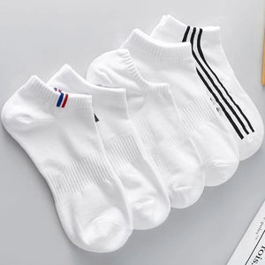 5 Pairs Unisex Anti-Skid Ankle Socks: Fashion Striped Comfort Sports for Spring/Summer