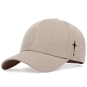 Unisex Cross Embroidery Baseball Cap - Adjustable Outdoor Sun Hat