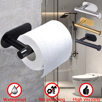 Adhesive Toilet Paper Holder Kitchen Towel Rack Bathroom Organizer Dispenser