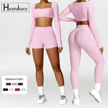Load image into Gallery viewer, 2PCS Yoga Suit Sports Set Women Quick-Drying Gym Set Women Tracksuit Running Workout Long Sleeve Sports Shirt Yoga Clothing
