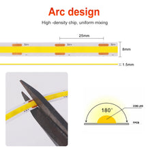 Load image into Gallery viewer, Dimmable COB LED Strip Light 5V USB Flexible LED Tape with ON OFF Switch 320LEDs High Density Linear Lighting with Adhesive Tape