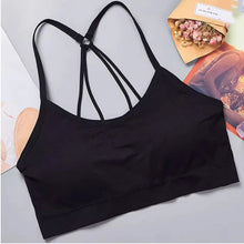Load image into Gallery viewer, Sports underwear Women Yoga Fitness Seamless Crop Top Wide Letter Straps Comfortable Workout Activewear