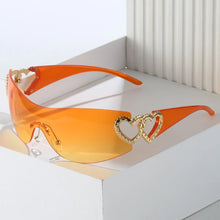 Load image into Gallery viewer, Y2K Wrap Around Fashion Sunglasses Gradient Lens Heart Design UV400 Eyewear
