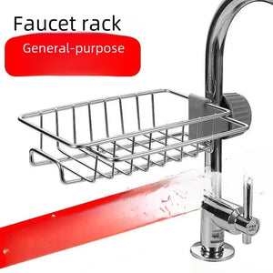 Faucet Sink Sponge Holder & Drainer - No Drill Kitchen/Bath