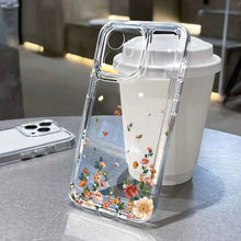 Load image into Gallery viewer, Flower Phone Case For iPhone 16 13 15 11 12 14 17 Pro Max Air 16E XS XR 7 8 SE Shockproof Transparent Cover Silicone Soft Fundas