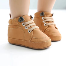 Load image into Gallery viewer, Meckior Baby Boy Sneakers - PU Leather Infant Shoes - Soft Sole Crib Shoes for Newborns