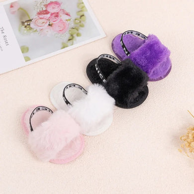 Cute Baby Fluffy Slippers - Infant Toddler Boys Girls Shoes Sandals