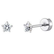 Load image into Gallery viewer, 2PCS/Set Stainless Steel Heart Moon Earbone Stud Screw Ball Stud Earrings for Women Fashion Ear Tragus Cartilage Body Piercing