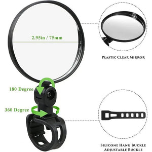 Universal Bicycle Rearview Mirror Adjustable Wide Angle Cycling Handlebar Mirror MTB Road Bike