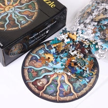 Load image into Gallery viewer, 1000 Piece Round Moon Puzzle 12 Constellations Space Game