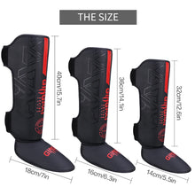 Load image into Gallery viewer, High-Quality PU Leather Boxing Shin Guards Ankle Support Protector MMA Muay Thai Training Leg Warmers Light Kicking Shin Pads